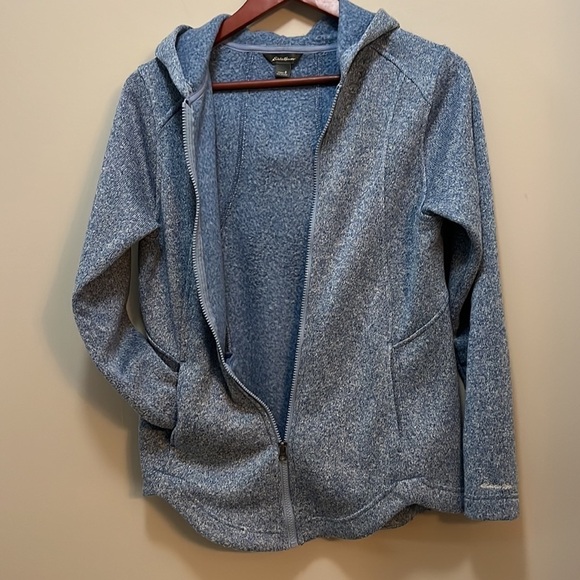 Eddie Bauer Blue Radiator Fleece Long Full Zip Jacket with Hood women’s S - Picture 7 of 10